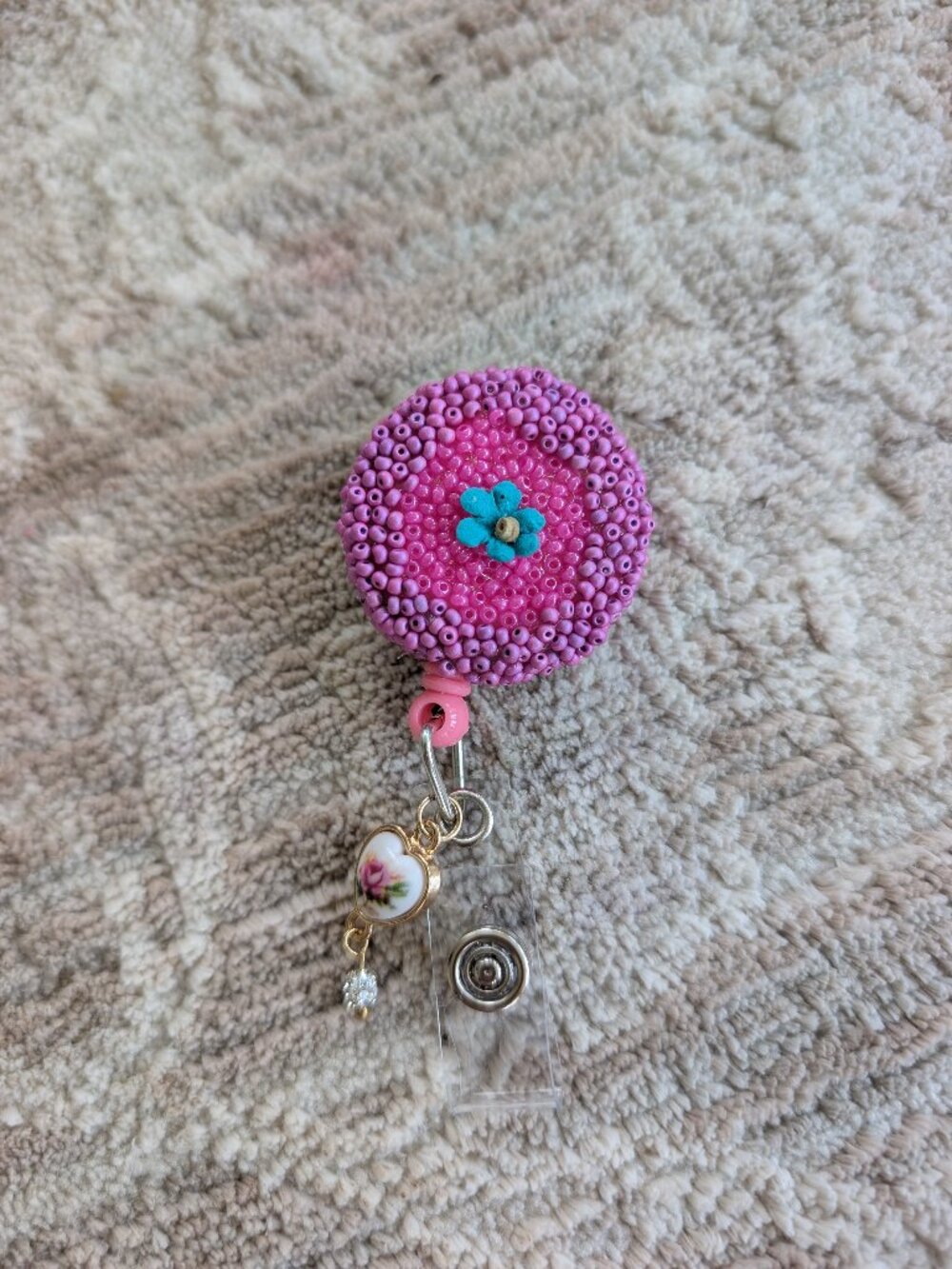 Hand-beaded Badge Reel